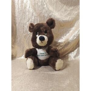 Vintage 1976 Dakin "Im Betta From State Savings" Brown Teddy Bear Stuffed Animal